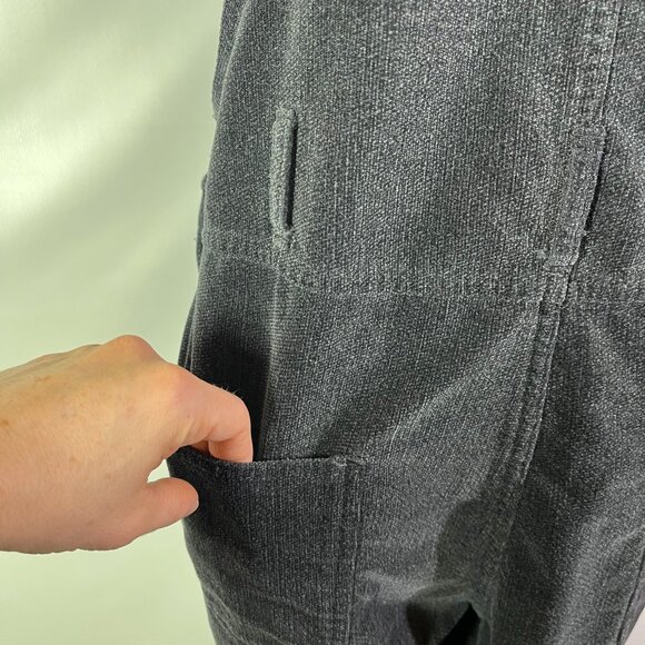 Vintage 90s Crossroads Size L Dark Grey Velvet Overalls Cotton - Picture 6 of 13
